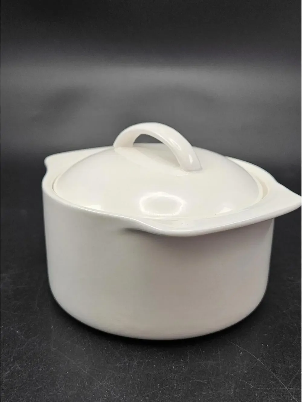 Ciroa White Stoneware Lidded Mini Casserole Cocotte Dish 5